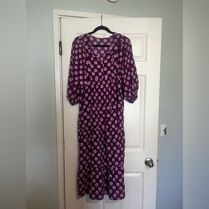 Women's Purple Floral Print Dress